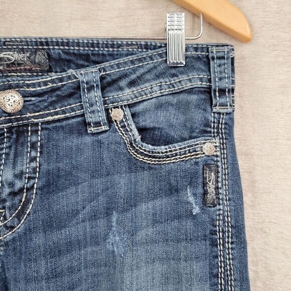 Silver Jeans Twisted Capri Stretch Denim Women's Size 30 Waist - Picture 3 of 13